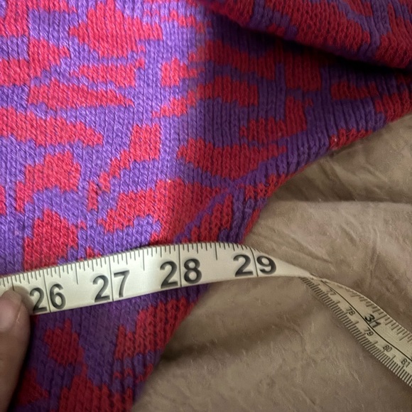 Purple and Red Knit dress animal print vintage 2xl - Picture 10 of 11
